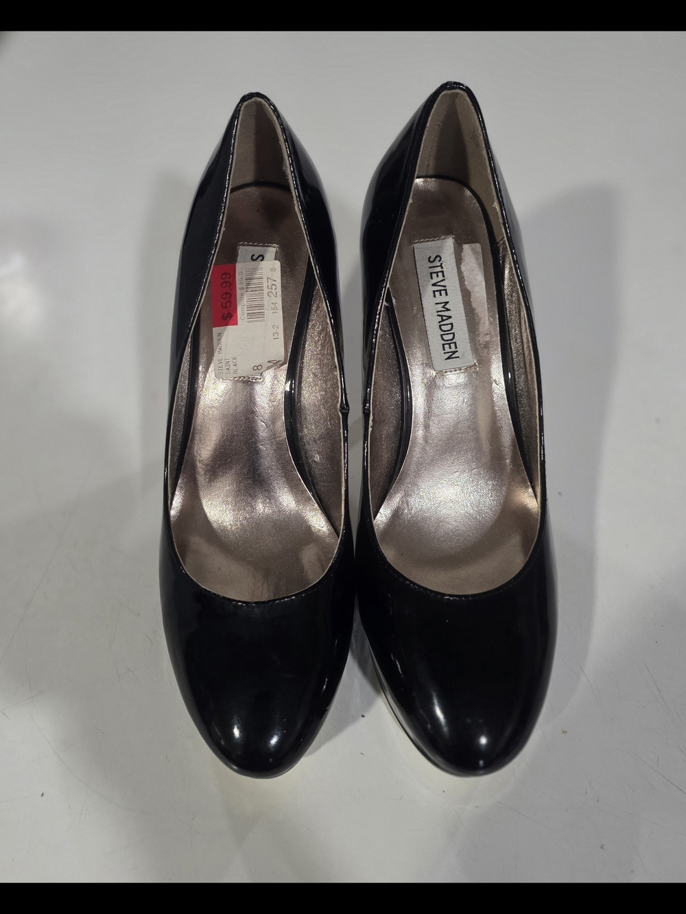 Steve Madden Black Patent Classic Round-Toe Heels
